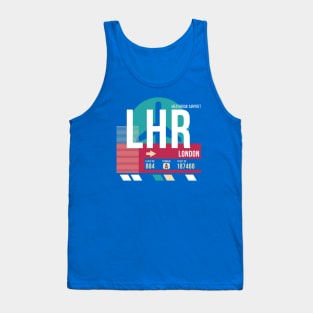 London Heathrow (LHR) Airport Code Baggage Tag E Tank Top